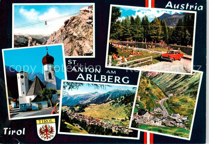 St Anton Arlberg AT Seilbahn Kirche Panorama Badesee