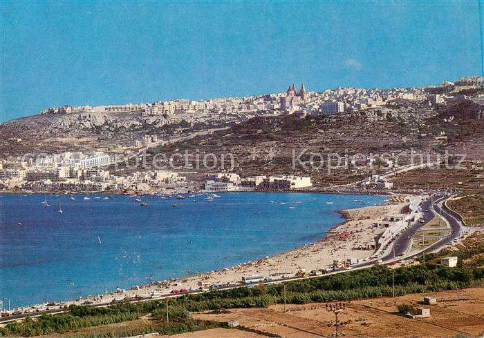 Mellieha Malta Panorama Beach and Village