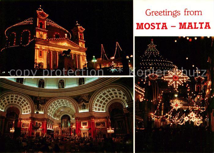 Mosta Malta Feast of Santa Maria Nachtaufnahmen