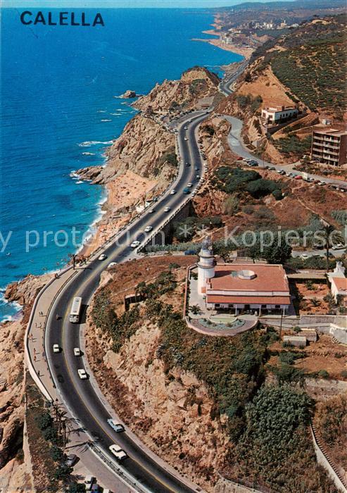 Calella de Mar ES Kuestenstrasse Costa y faro