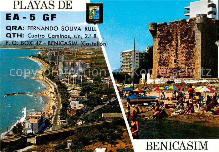 Benicasim ES Fliegeraufnahme Strand Stadtmauer