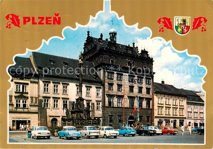 Plzen Pilsen CZ Namesti Republiky s renesancni radnici