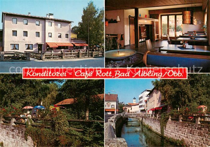 Bad Aibling Konditorei Cafe Rott Gastraum Gartenterrasse Kanal