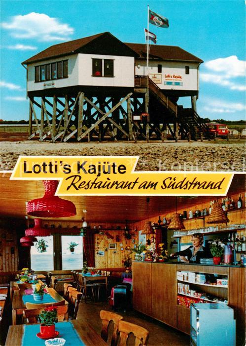 St-Peter-Ording Lottis Kajuete Restaurant am Suedstrand Theke Gaststube