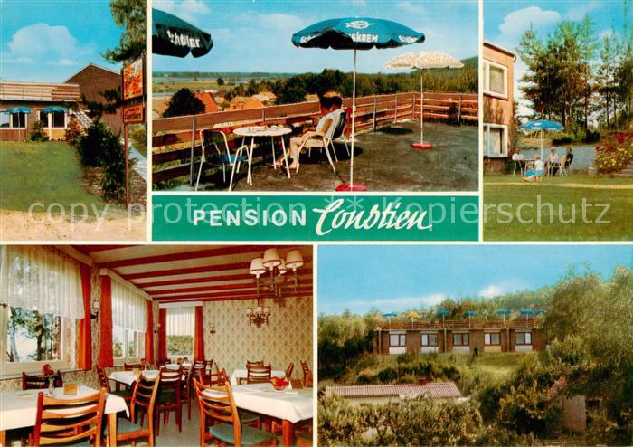 Tiessau Pension Constien Gastraum Terrasse Bungalows
