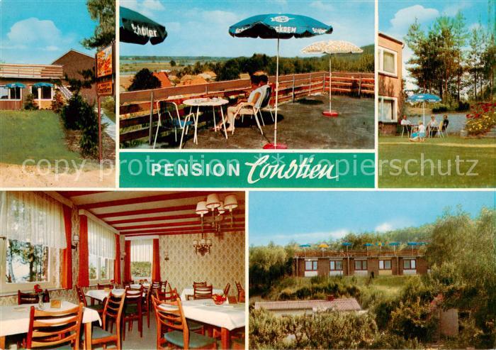 Tiessau Pension Constien Gastraum Terrasse Bungalows