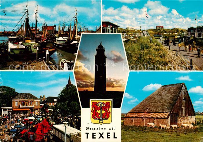 Texel NL Fischereihafen Leuchtturm Strassenpartien Schafstall