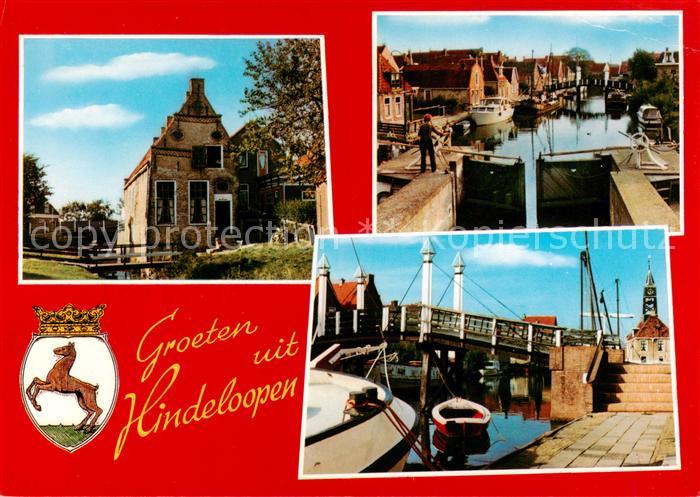 Hindeloopen NL Teilansicht Schleuse Hafen Bruecke