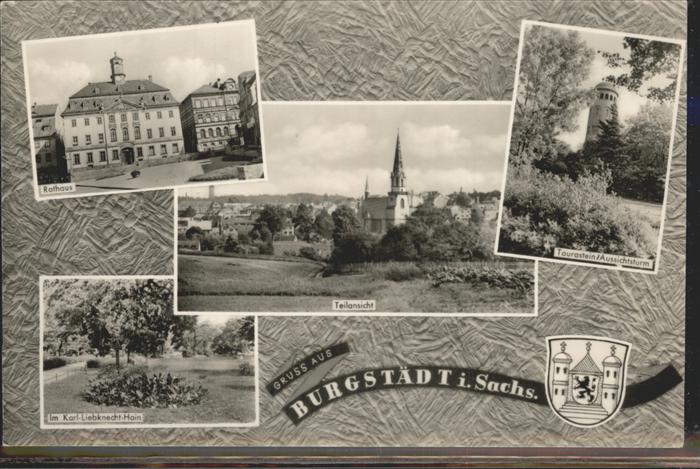 Burgstaedt Sachsen Rathaus Karl-Liebknecht-Hain Taurastein