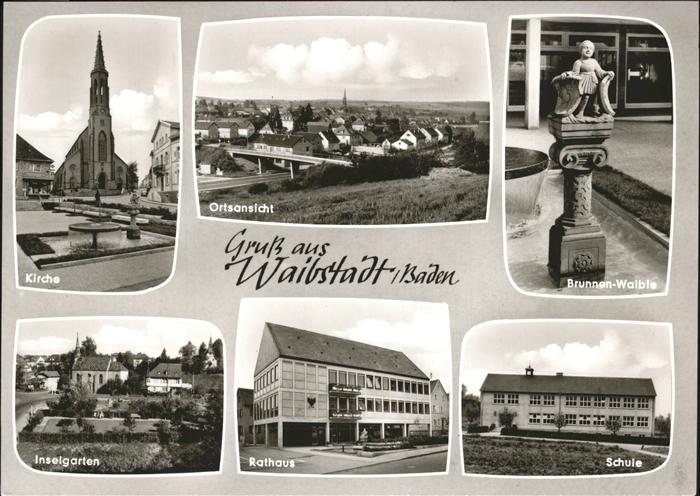 Waibstadt Brunnen Waible Schule Rathaus Kirche In