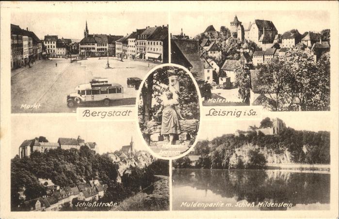 Leisnig Markt Schloßstraße Muldenpartie Schloß