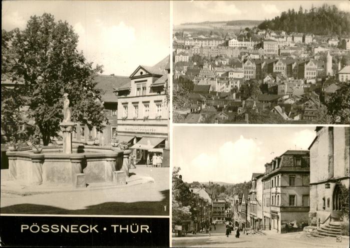 Poessneck Marktbrunnen Markt Schuhgasse