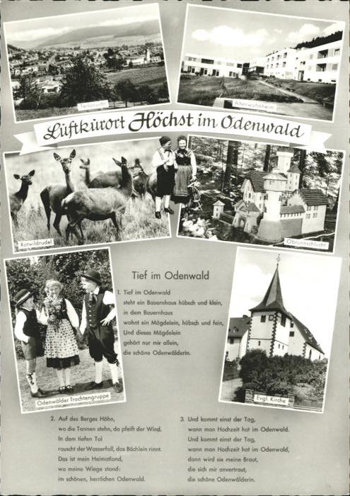 Hoechst Odenwald Tracht Gedicht A. Bockard Schreibwaren
