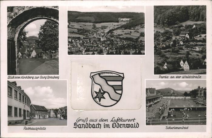 Sandbach Hessen Burg Breuberg Schwimmbad Wappen Leporel