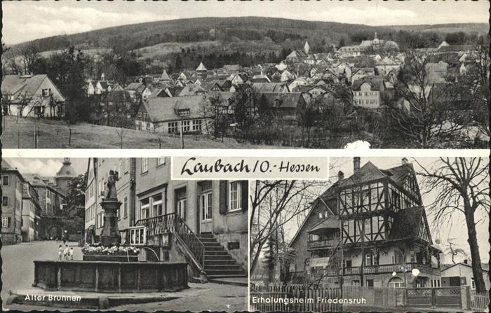 Laubach Hessen Teilansicht Laubach Alter Brunnen Schlo