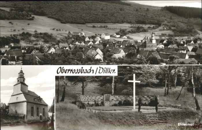 Oberrossbach Westerwald Teilansicht Oberrossbach Kirche Ehrenma