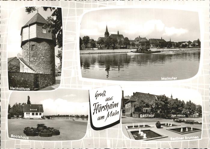 Floersheim Main Heimatturm Mainufer Bootshaus Berliner