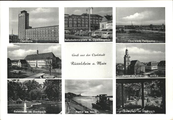 Ruesselsheim Main Opelturm Rathaus Ententeich Ruheplatz S