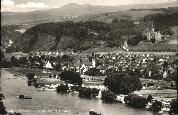 Bad Hoenningen Fliegeraufnahme Rhein Schloss Arenfels