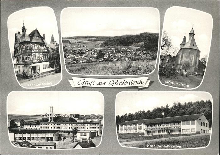 Gladenbach Hessen Martinskirche Hotel Schlossgarten Pension Spies Schule