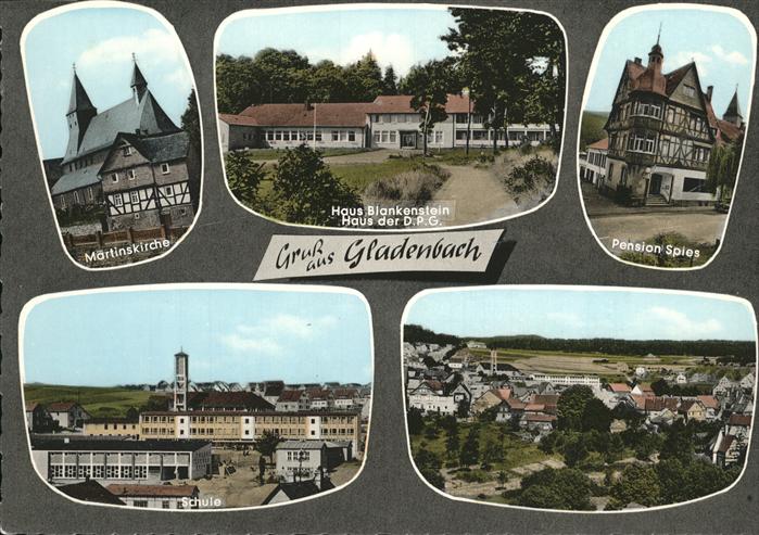 Gladenbach Hessen Pension Spies Haus Blankenstein Schule Martinskirche