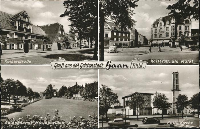 Haan Rheinland Kaiserstr. Markt Kirche Musikpavillion