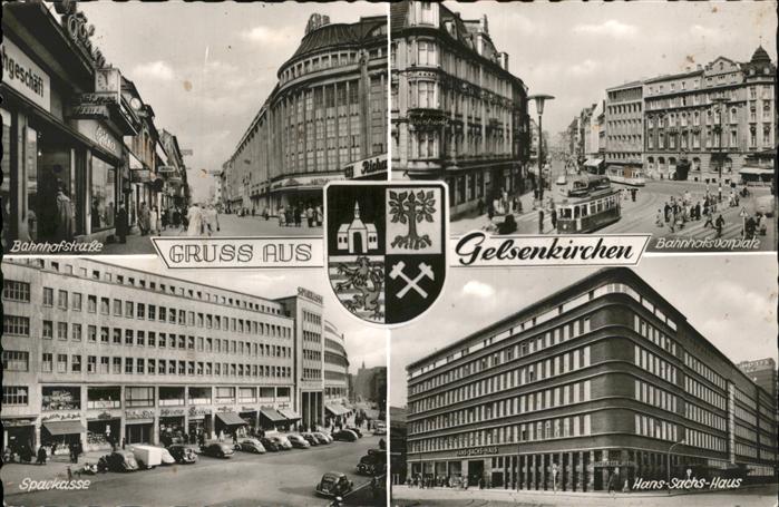 GELSENKIRCHEN NRW Wappen Hans Sachs Haus Strassenbahn