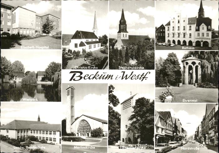 Beckum Westfalen Rathaus Stephanuskirche Ehrenmal Nordst