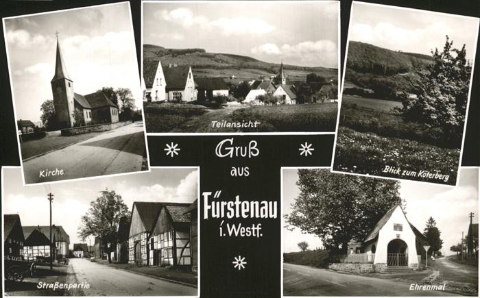 Fuerstenau Hoexter Kirche Straßenpartie Ehrenmal Köterberg