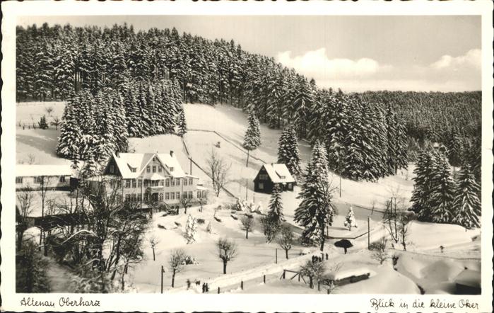 Altenau Harz Blick auf die kleine Oker Winterimpress