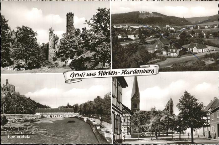 Noerten-Hardenberg Burgruine Turnierplatz Kirche Teilansic