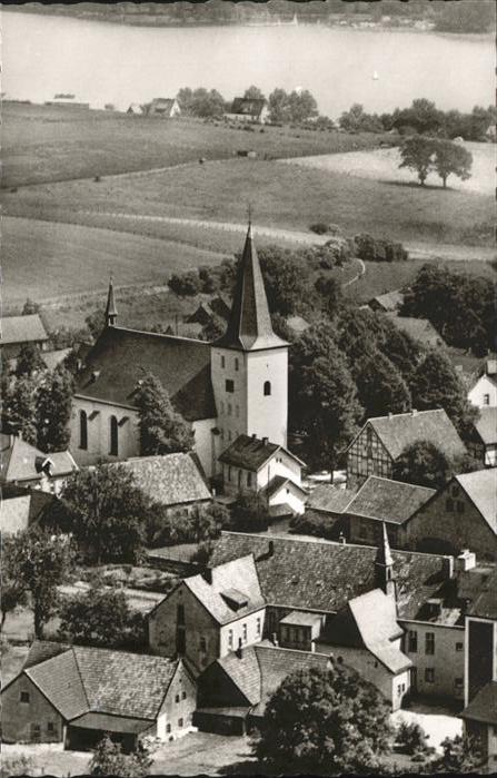 Koerbecke Moehnesee St. Pankratius Kirche Luftaufnahme