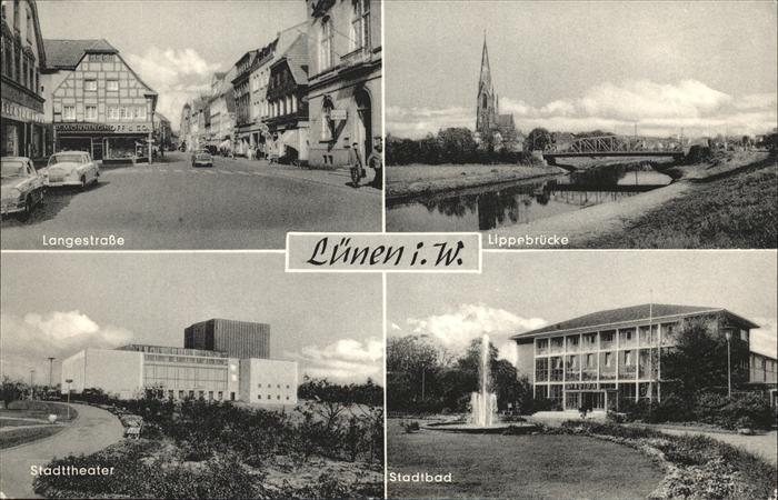 Luenen UNNA NRW Langestrasse Lippebruecke St. Marien Kirche Stadttheater Stadtb