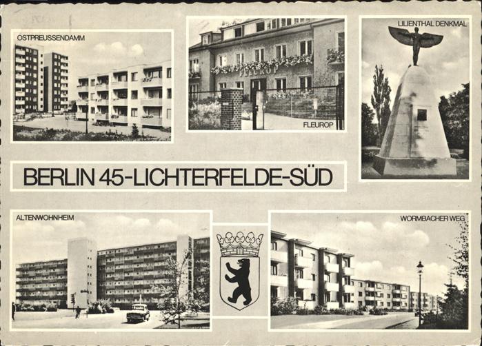 BERLIN  CITY Lichterfelde Sued Wappen Lilienthal Denkmal Ostpreussendamm