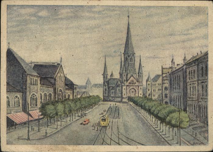 BERLIN  CITY Kaiser-Wilhelm-Gedaechtniskirche Strassenbahn