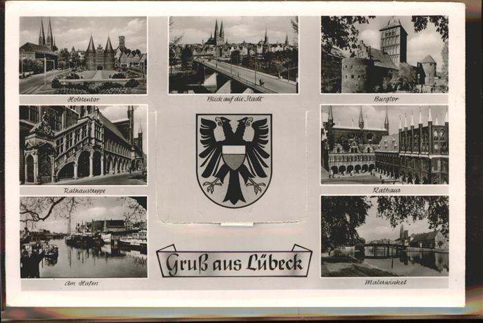 LueBECK  CITY Burg Rathaustreppe Holstentor Leporello