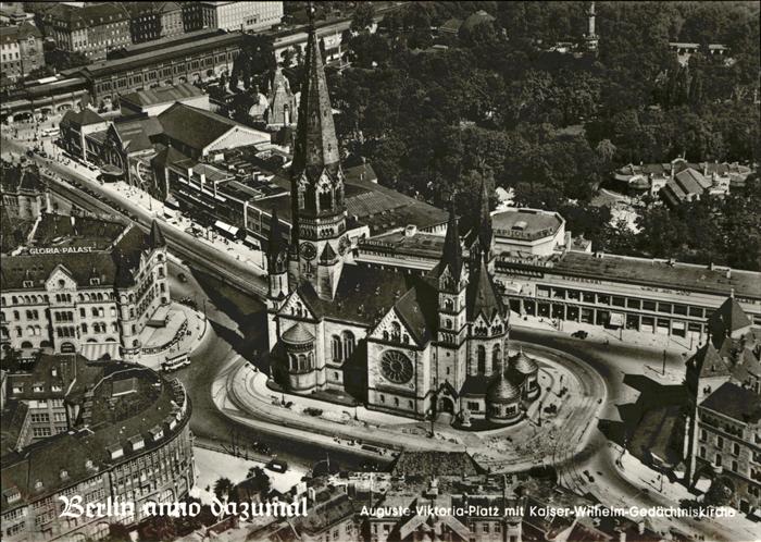 BERLIN  CITY Fliegeraufnahme August Viktoria Platz Kaiser Wilhelm Gedaechtniskir