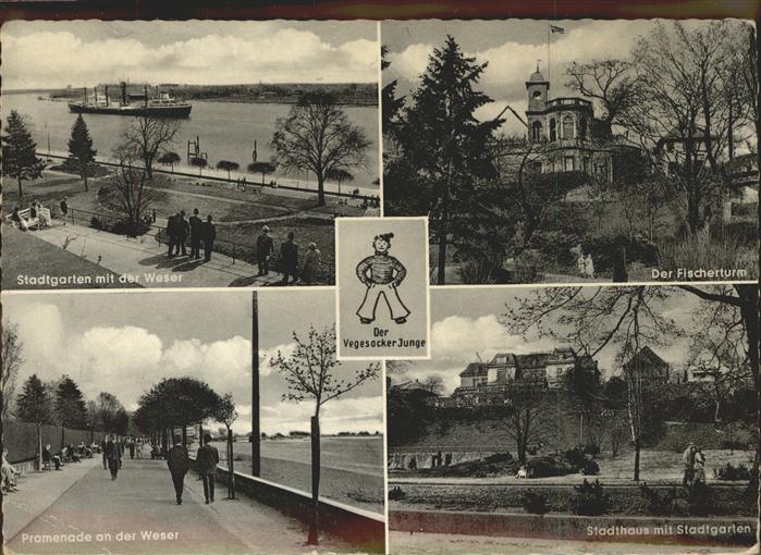 BREMEN CITY Vegesacker Junge Hohes Ufer Fischerturm Stadthaus Promenade Stadtga