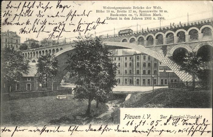 Plauen Vogtland Syratal_Viadukt weitestgespannte Brücke