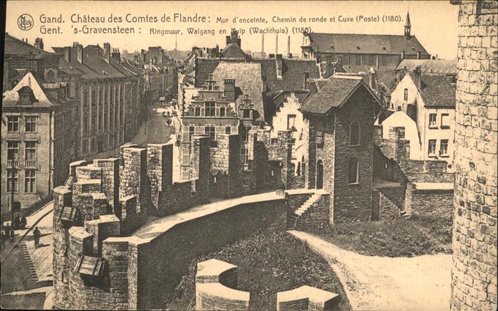 Gent Gand Flandre Chateau des Comtes de Flandre mur d enc