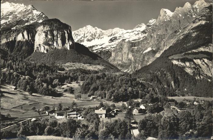 Wiler Utzenstorf Panorama Hangendgletscherhorn und Engelhoerner  Berner Alpen