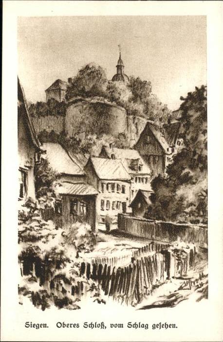 Siegen Westfalen Oberes Schloss vom Schlag gesehen _ Kün