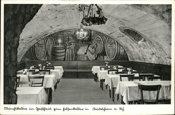 Ruedesheim Rhein Gasthaus zum Felsenkeller Innenansicht