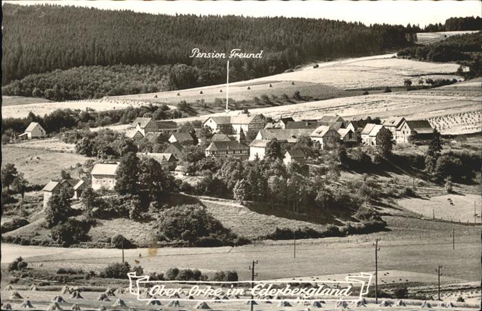 Frankenberg Eder Ortsansicht mit Gasthof Freund Ober-Ork