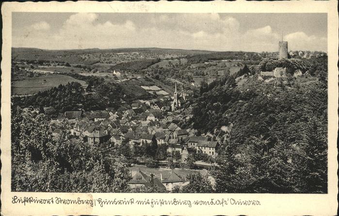 Stromberg Hunsrueck Ortsansicht mit Stromburg