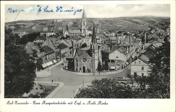 Bad Neuenahr-Ahrweiler Neue Kurgartenbrücke Ev. u. Kath. Kirch