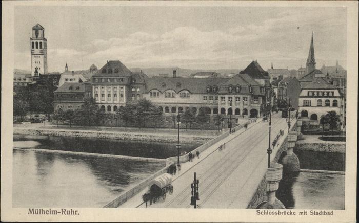Muelheim Ruhr Schlossbrücke Stadtbad Pferdewagen