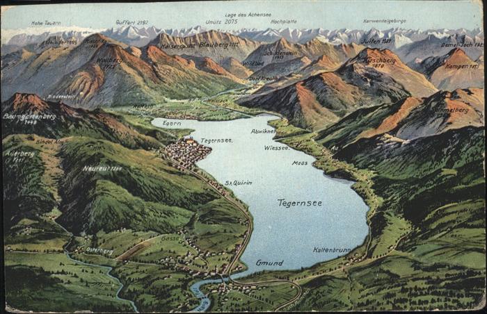 Tegernsee Bayern Panorama vom Tegernsee