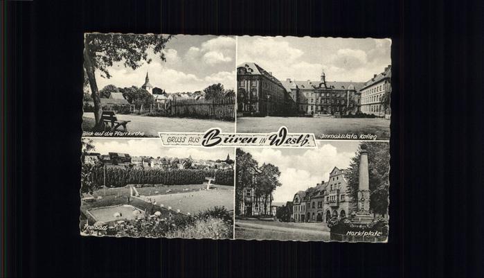 Bueren Westfalen Pfarrkirche Kolleg Freibad Marktplatz