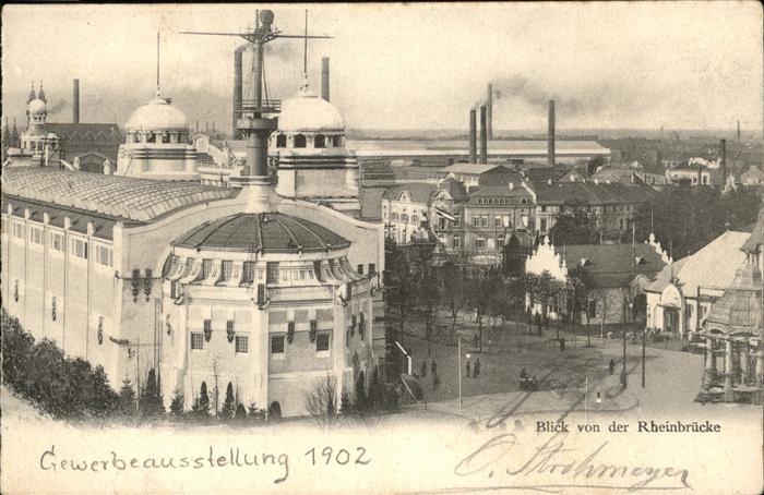 DuessELDORF  CITY Rheinbruecke Gewerbeausstellung 1902